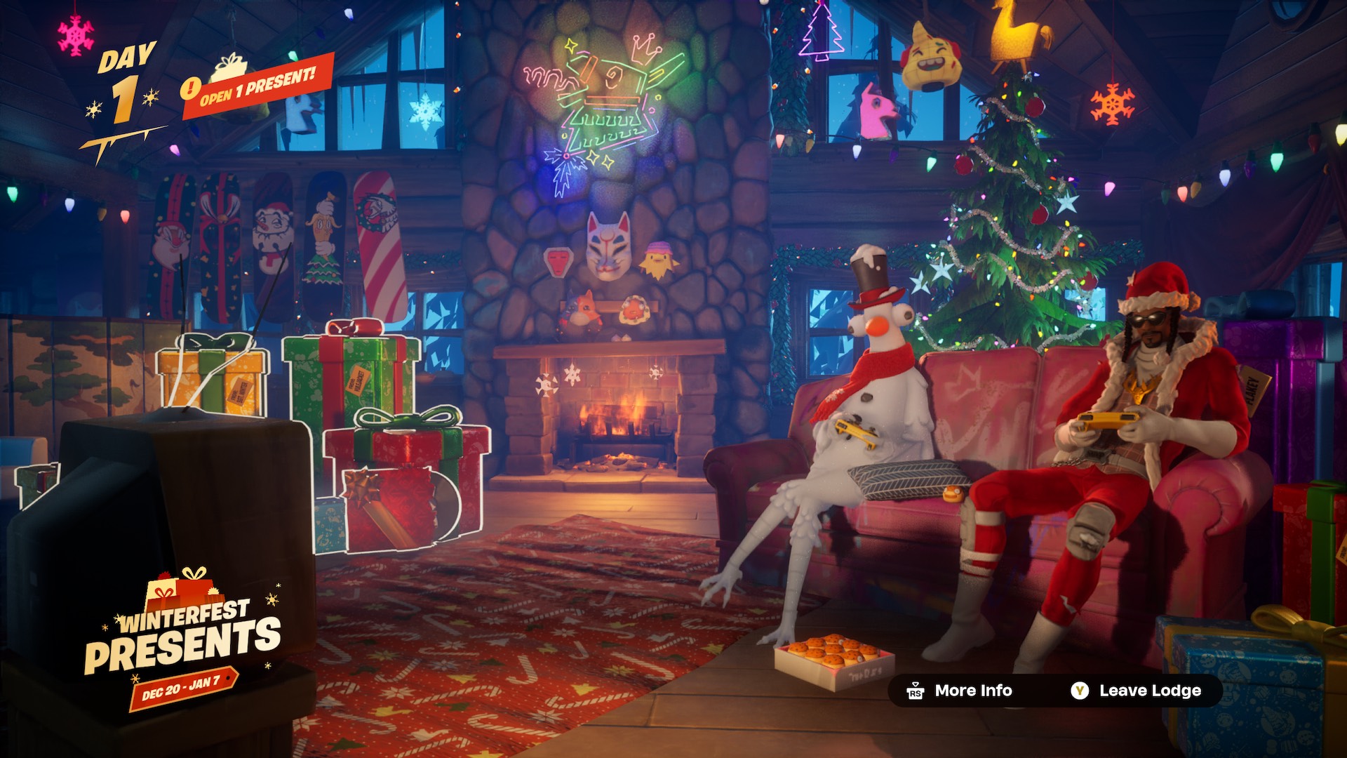 Все подарки Fortnite Winterfest 2024 и что внутри них