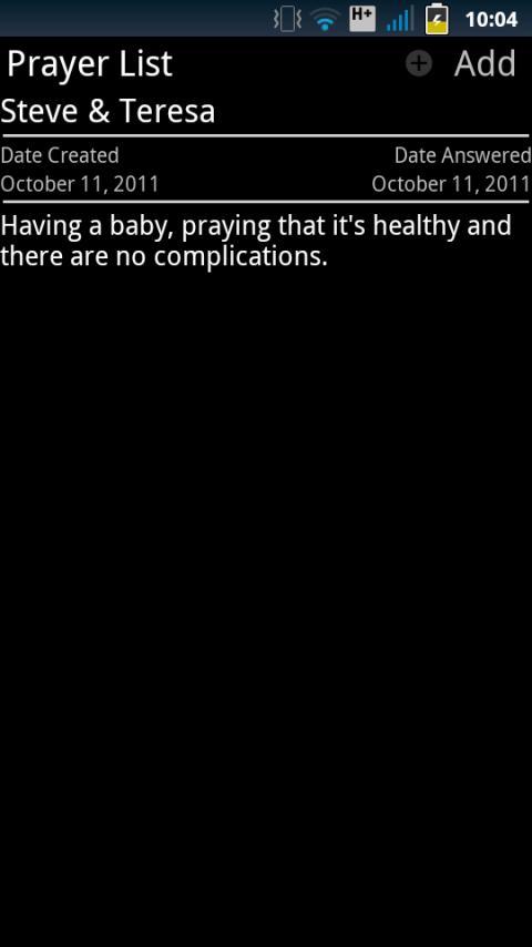 Prayer List