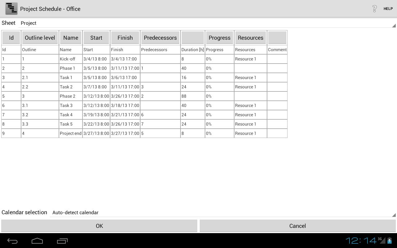 Project Schedule - Office