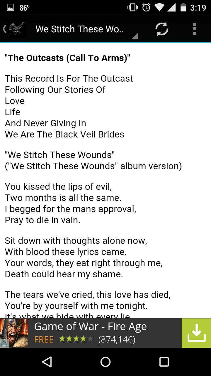 Black Veil Brides Lyrics