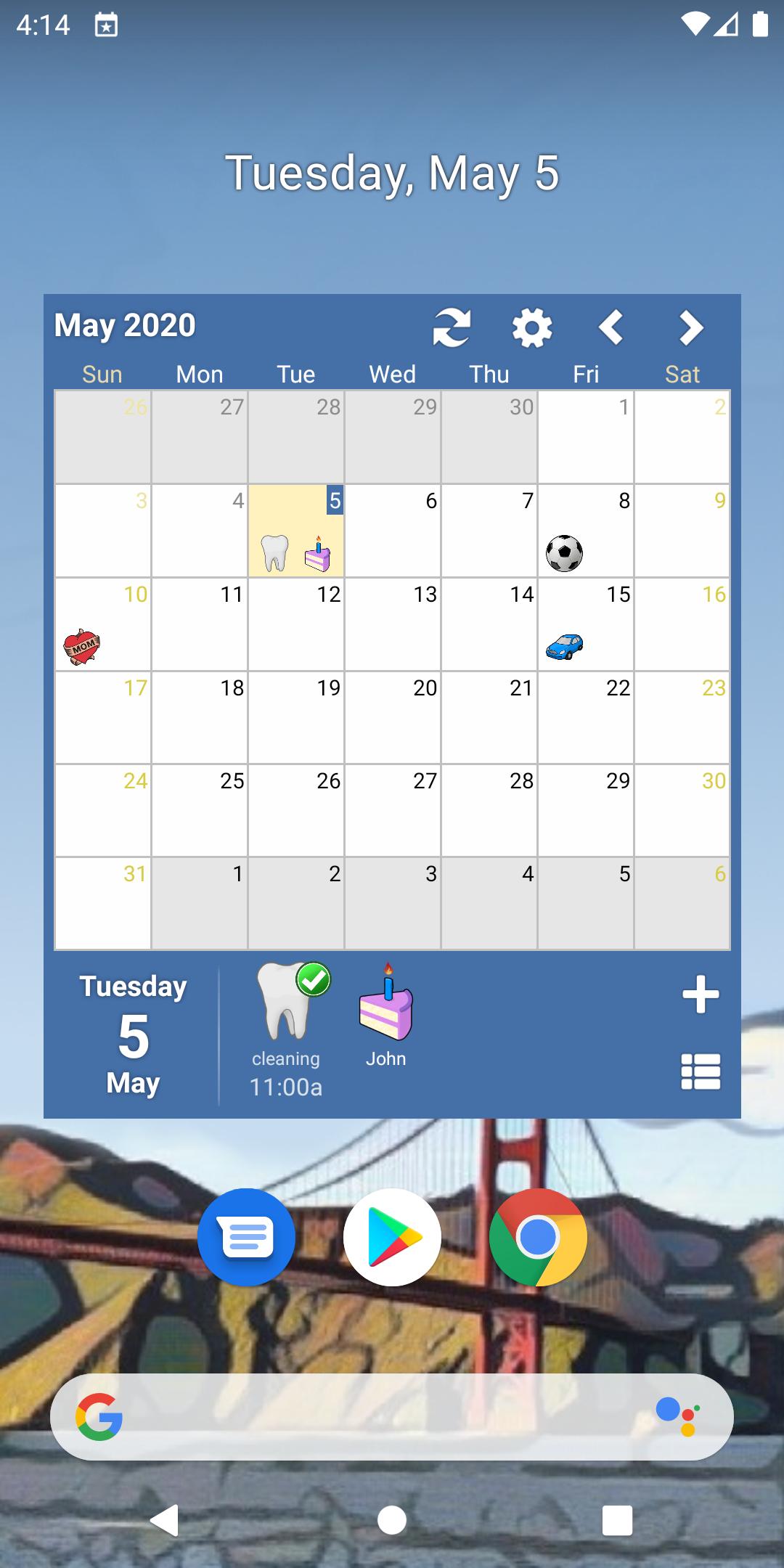 Blik Calendar Widget