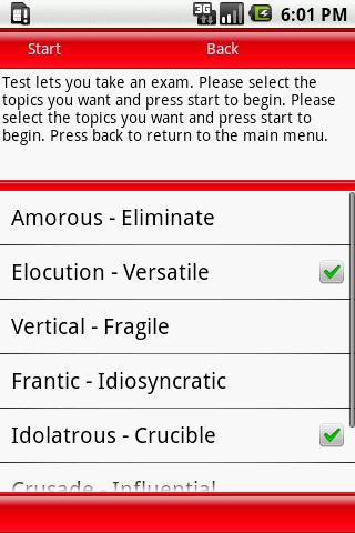 Test Review College Vocabulary