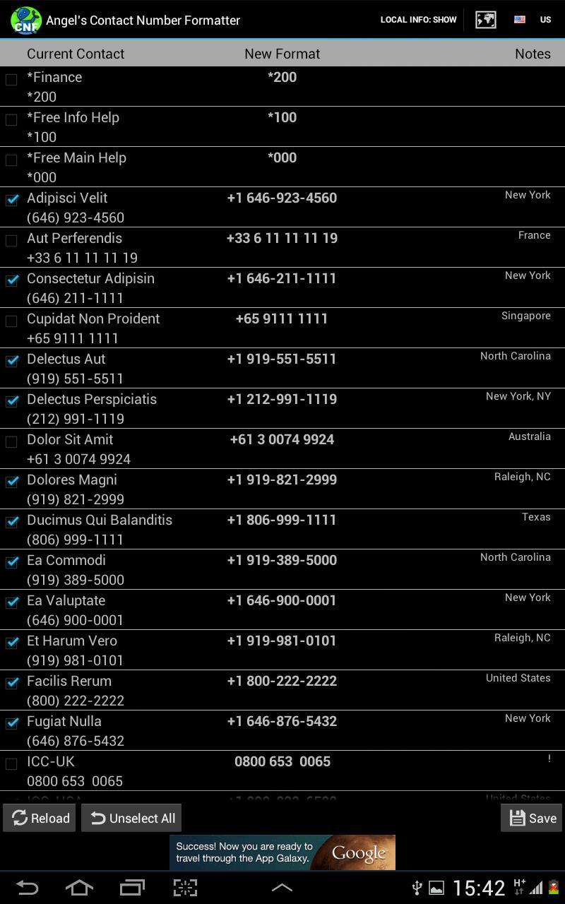 Contact Number Formatter