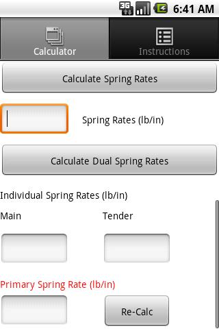 ProFender Spring Rate Calc