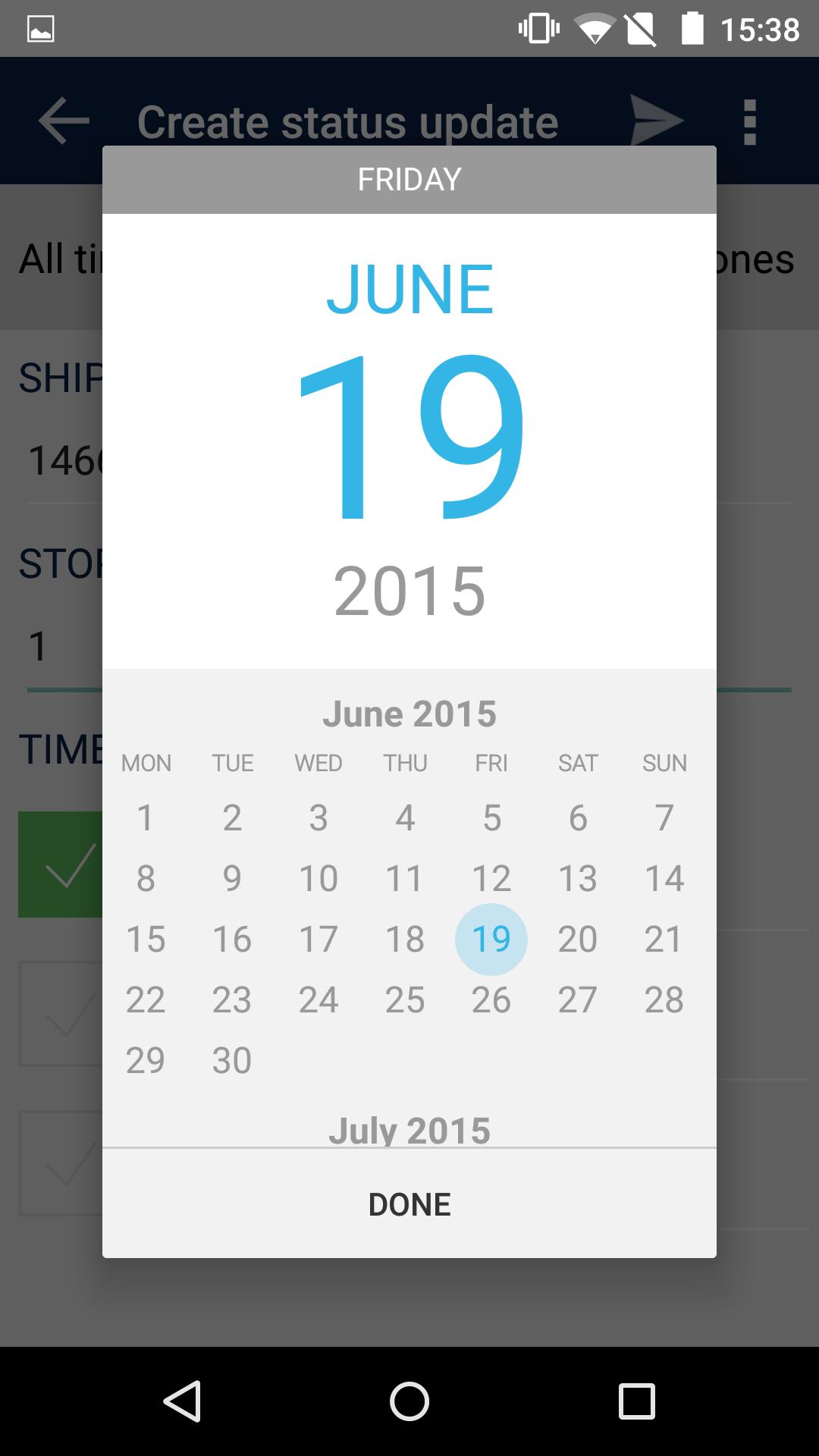 Shipment Status Update
