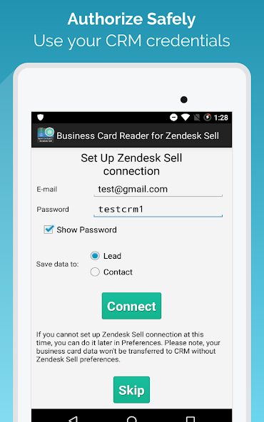 Biz Card Reader 4 Zendesk Sell