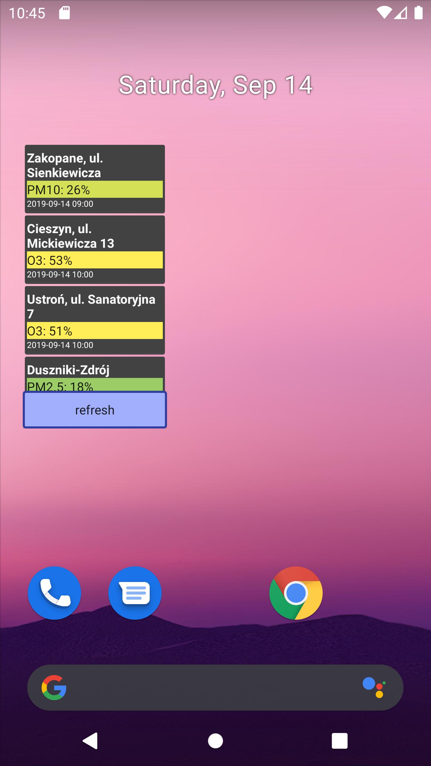 Smog Widget
