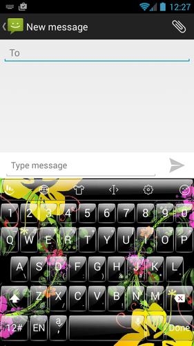 Keyboard Theme Glass Flowers