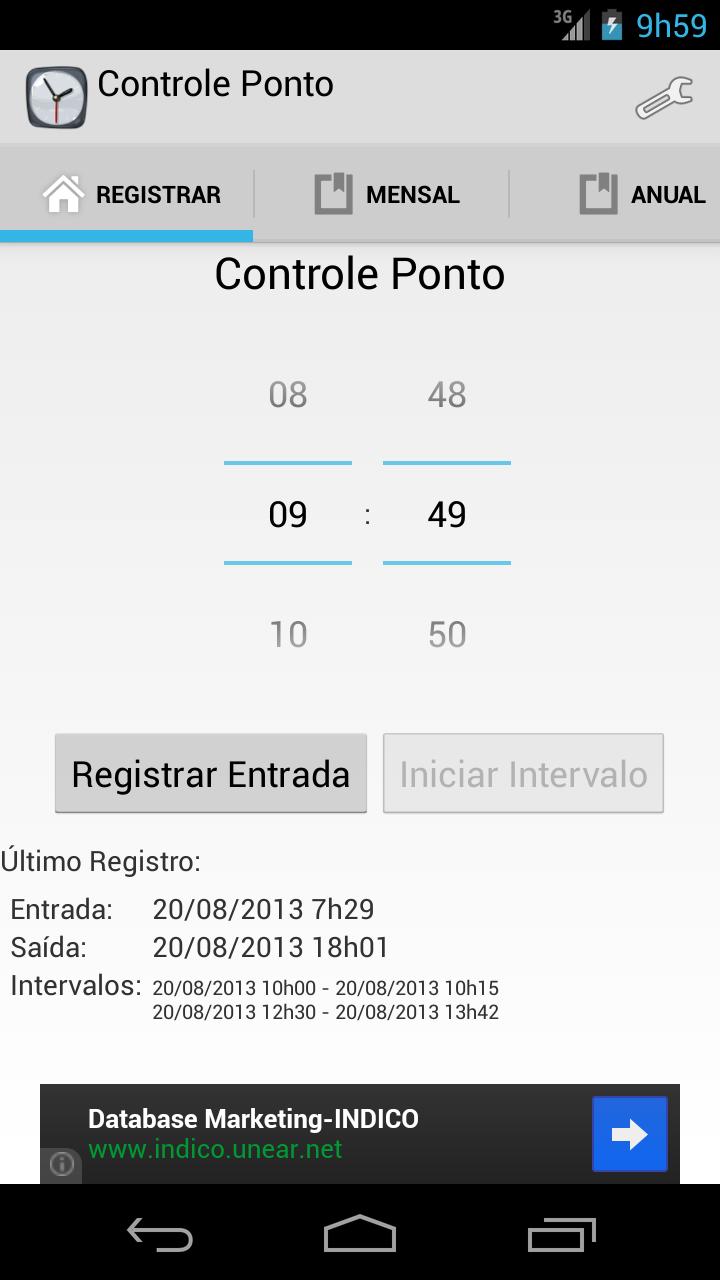 Controle de Registro de Ponto