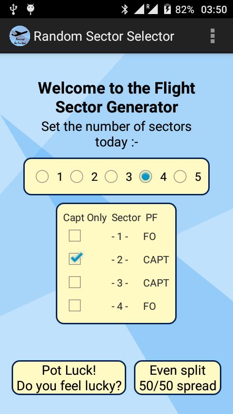 Pilot's Random Sector Selector