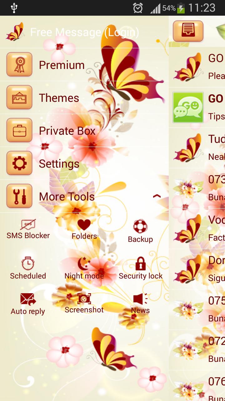 GO SMS Lovely Flowers