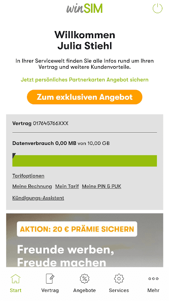 winSIM  Servicewelt