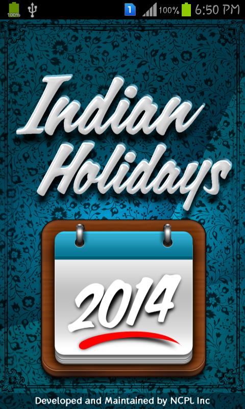 Indian Holidays List  2014