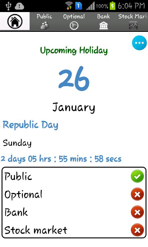 Indian Holidays List  2014