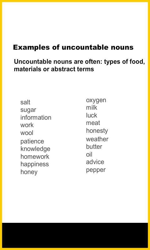 Uncountable Nouns
