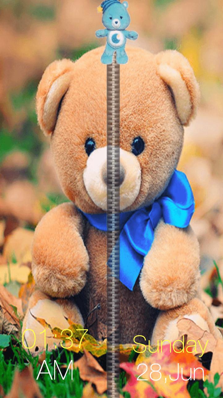 Teddy Bear Zipper Screen Lock