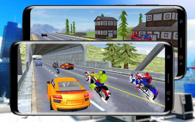Spider Racing Moto Bike Rush SuperHeros