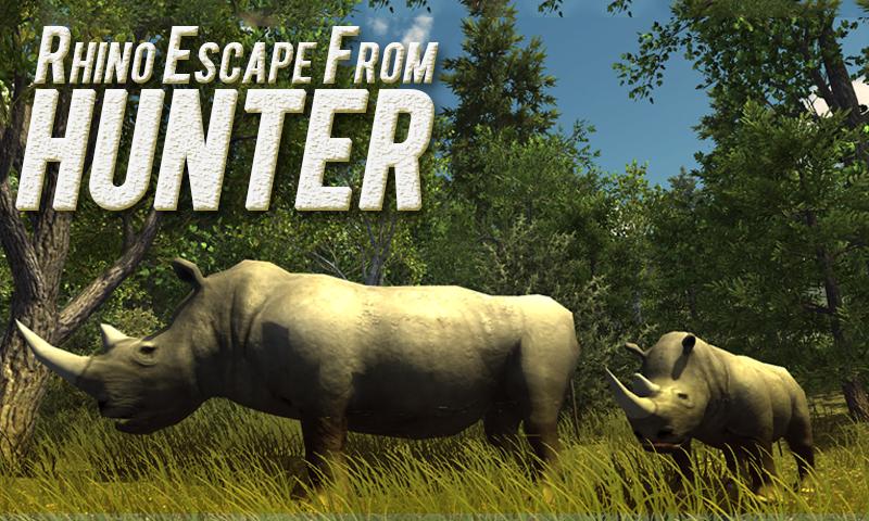 Rhino Escape From Hunter