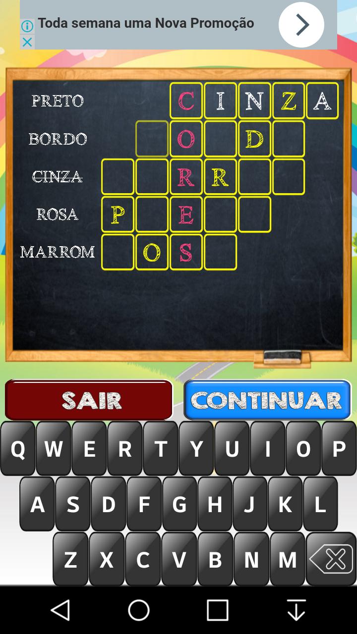 Palavras Cruzadas Infantil