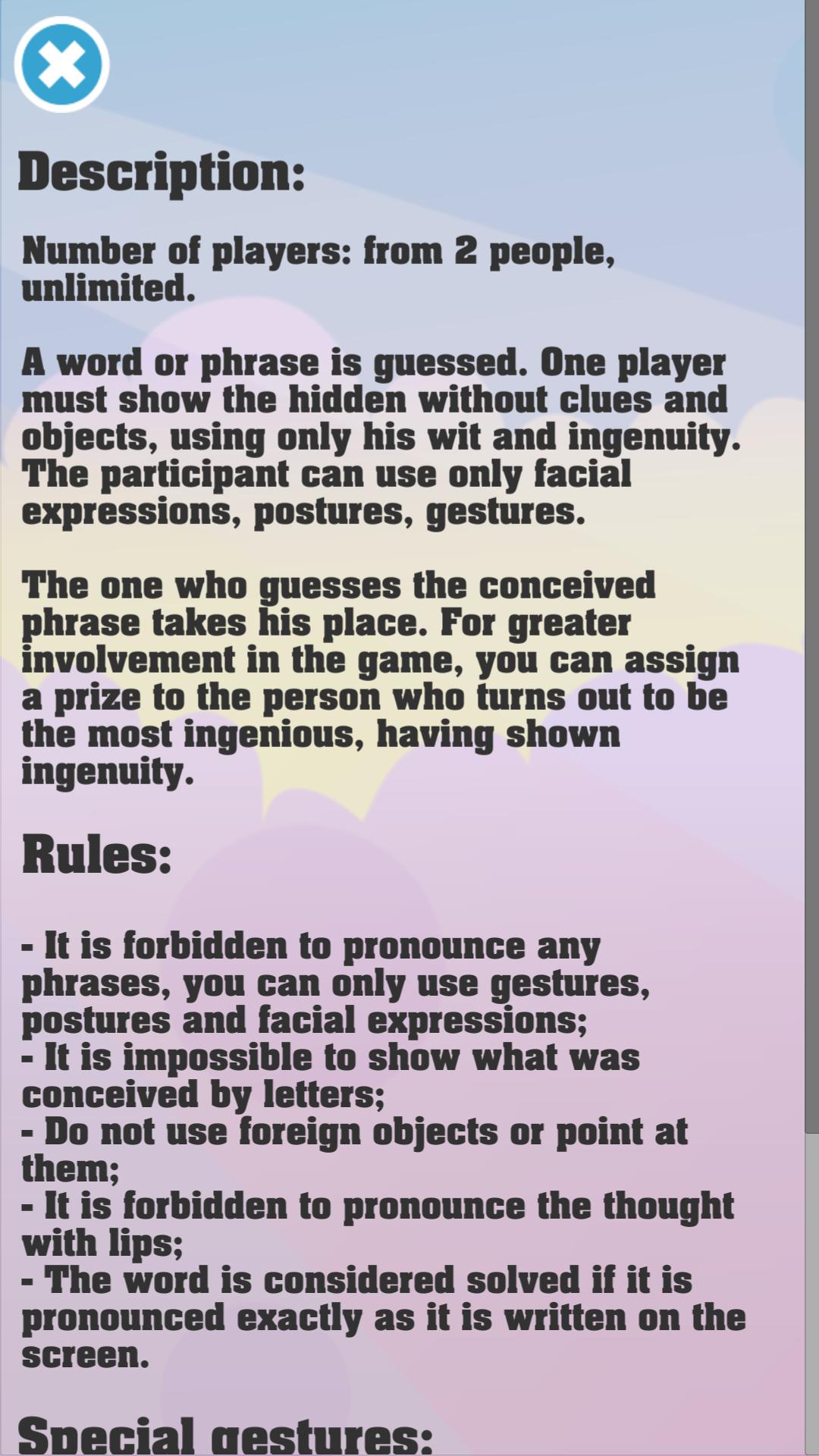 Show me: game for the party