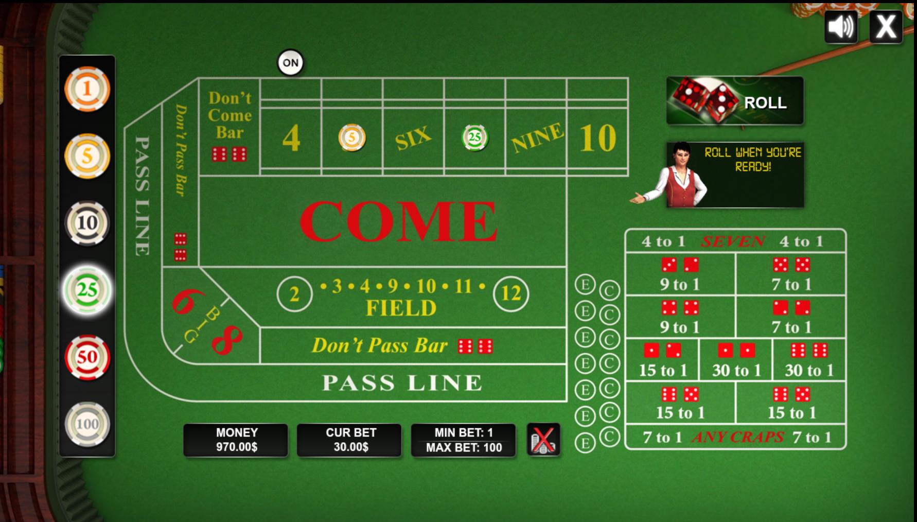 Play Craps Game