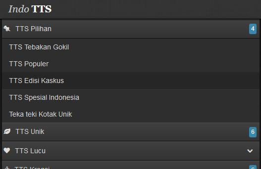 IndoTTS - Teka-teki Silang