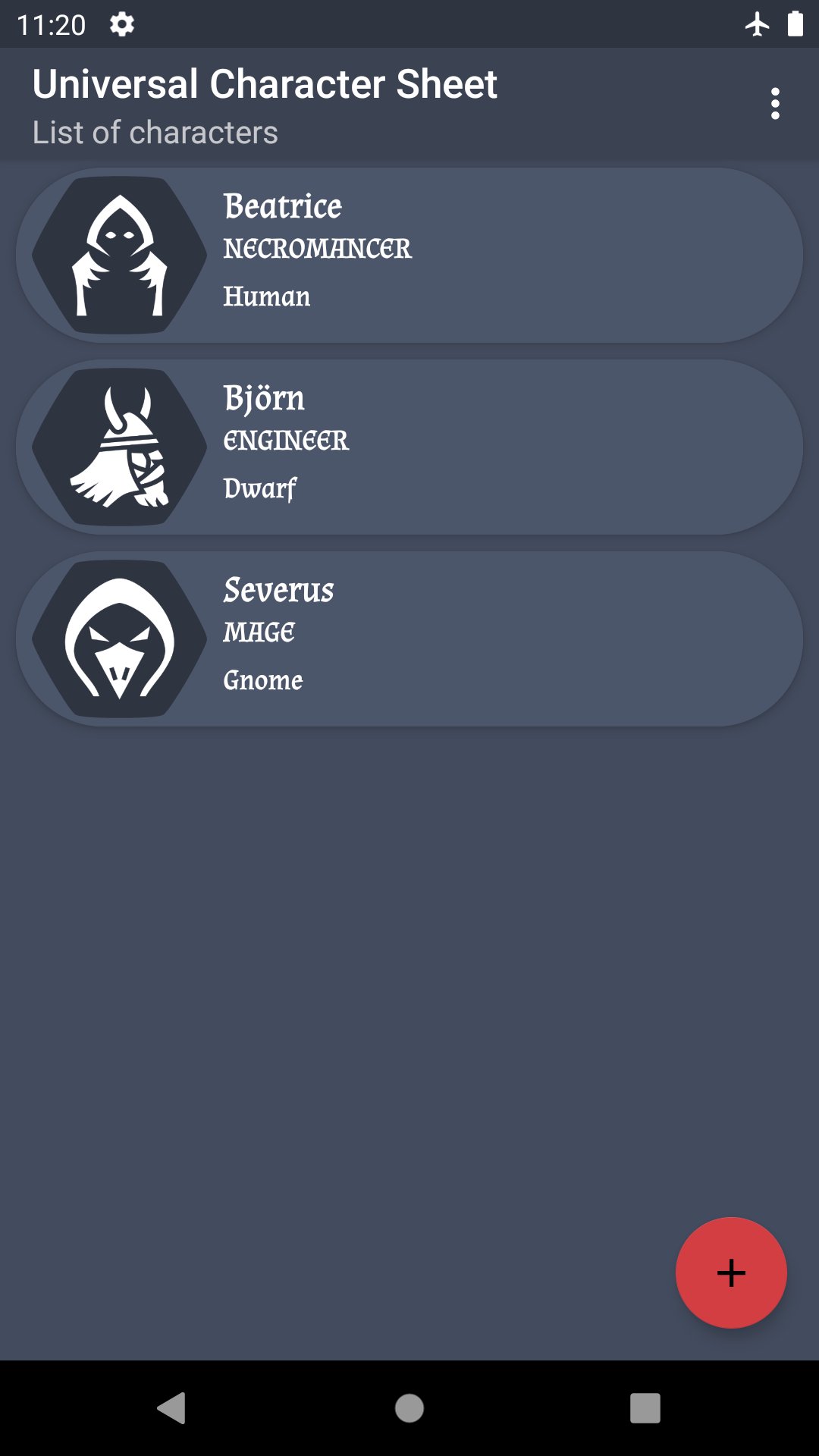 Universal Character Sheet