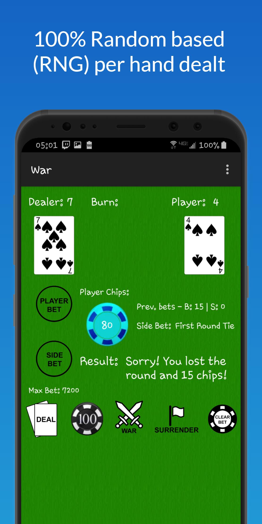 Casino War Card Game - PvC