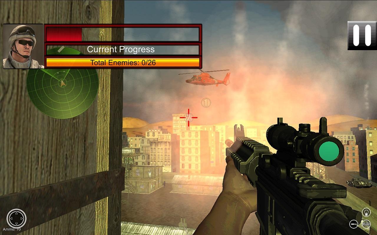 Army Sniper In Arabic City