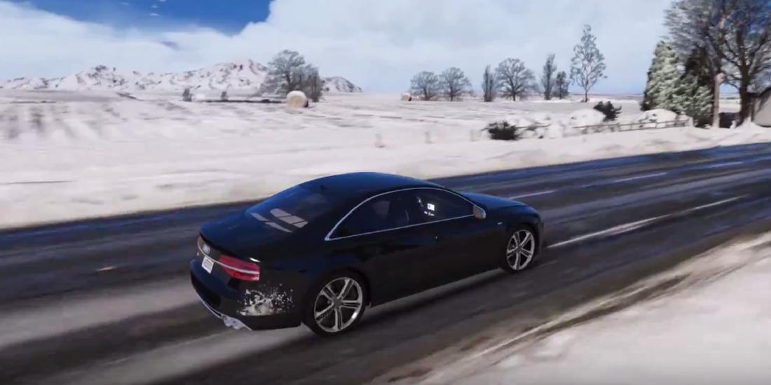 S8 Driving Audi Winter 3D