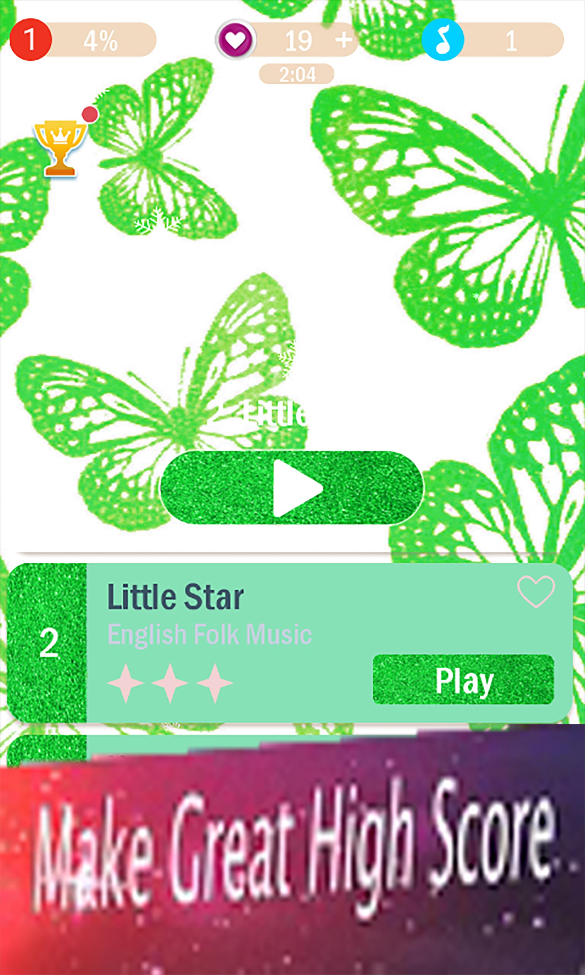 Pink Piano Butterfly Tiles 2