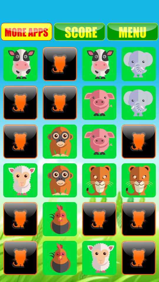Baby Animal Zoo memory game