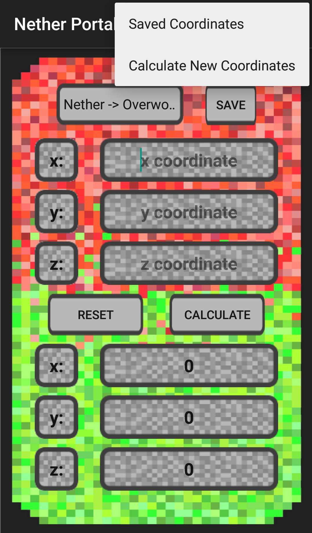 Nether Portal Calculator